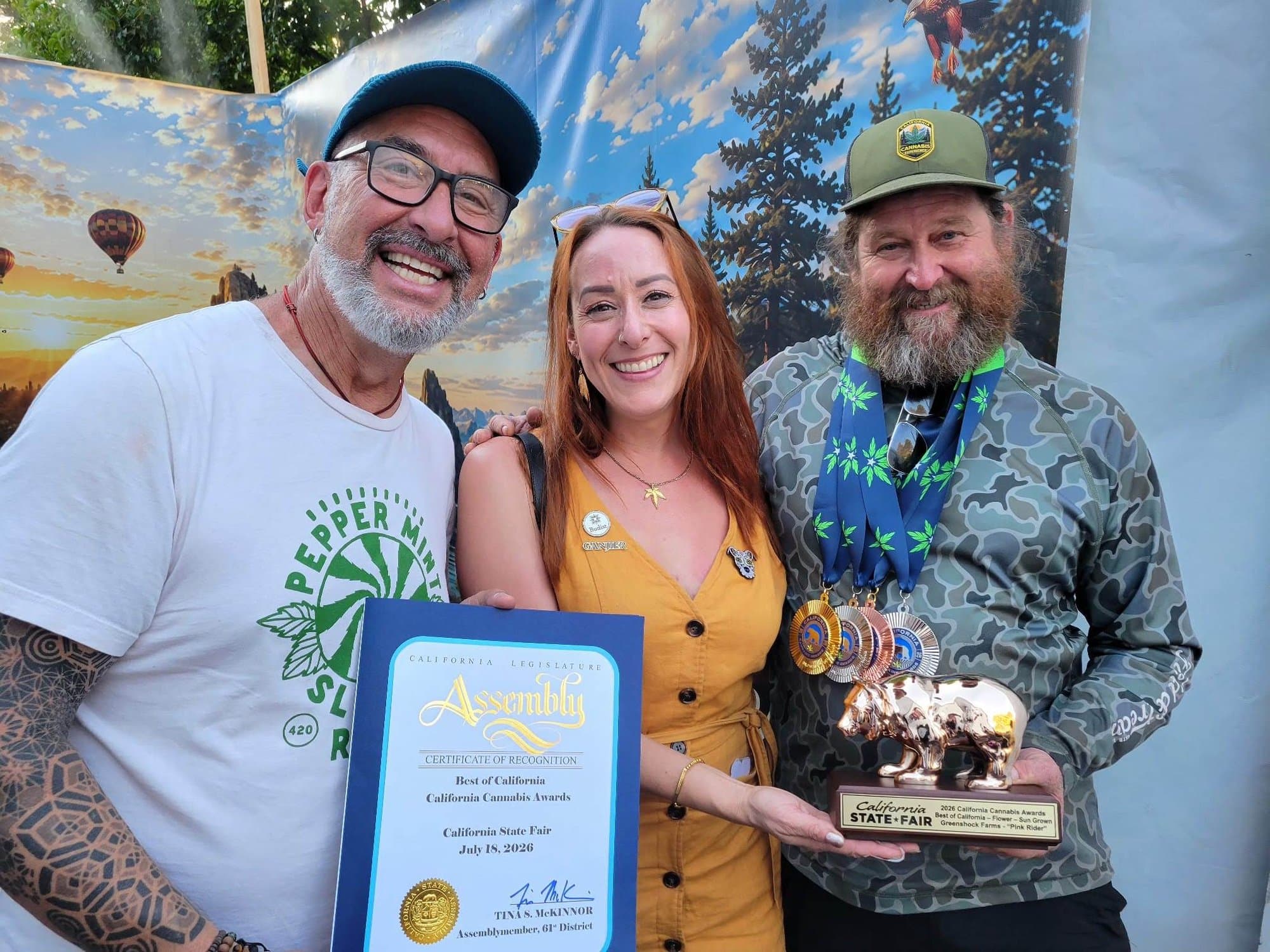 Golden Bear trophy and California Legislature certificate